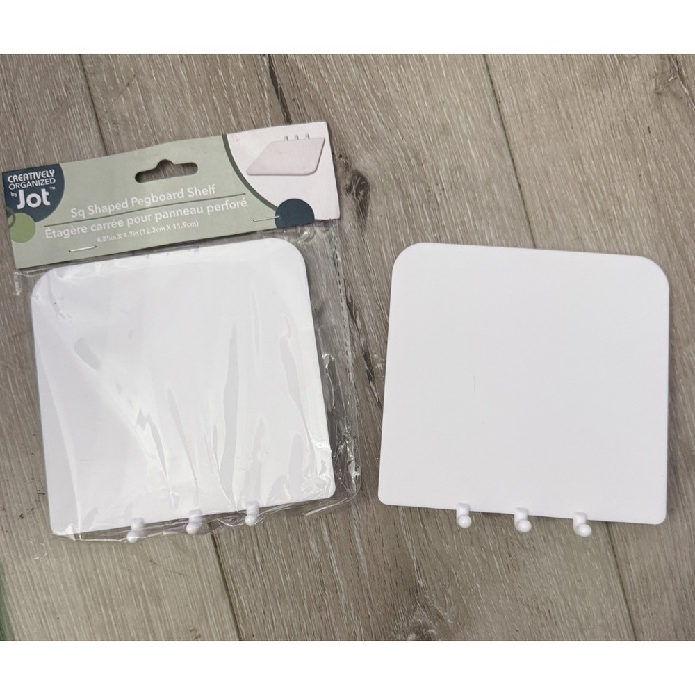 Set of 2 New Creatively Organized by Jot, Square Shaped Pegboard Shelf